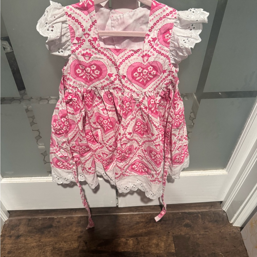 Eleanor Rose Pink and White Kids Casual Dress